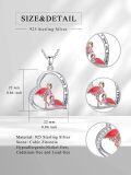 wholesale 925 Sterling Silver Flamingo Love Forever Heart Pendant Necklace for Women-0-3