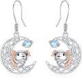 wholesale 925 Sterling Silver Moon Axolotl Drop Earrings Gift for Women Girls-0-0