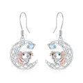 wholesale 925 Sterling Silver Moon Axolotl Drop Earrings Gift for Women Girls-0-0
