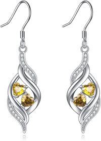 wholesale TOUPOP Infinity Earrings With Aquamarine Sterling Silver November Birthstone Dangle Drop Earrings -undefined