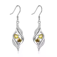 TOUPOP Sterling Silver Aquamarine November Birthstone Dangle Drop Earrings-undefined