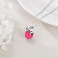 wholesale 925 Sterling Silver Pink Jade Cat Pendant Necklace Animal s for Women-0-4