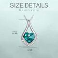 wholesale TOUPOP December Birthstone Necklace 925 Sterling Silver Infinity Pendant Necklaces Turquoise Jewelry For Women Anniversary Birthday Gifts For Her For Wife Girlfriend Mom Sister -0-4