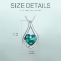TOUPOP Sterling Silver Turquoise Infinity Pendant Necklace-0-4