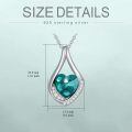 TOUPOP Sterling Silver Turquoise Infinity Pendant Necklace-0-4