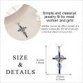 wholesale 925 Sterling Silver Blue & Purple Enamel Faith Cross Pendant Necklace for Women-0-4