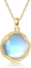 wholesale 14K Gold Moonstone Starburst Pendant Necklace for Women Mother's Day Gift-0-0