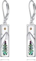 wholesale 925 Sterling Silver Abalone Tree & Mountains Leverback Earrings-0-0