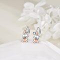 wholesale 925 Sterling Silver Rabbit Heart Huggie Hoop Earrings for Women Gift-0-4