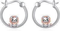 wholesale 925 Sterling Silver Lion Cub Hoop Earrings - Adorable Tiny  for Her-Lion hoop earrings