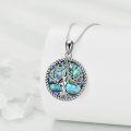 wholesale 925 Sterling Silver Abalone Shell & Crystal Tree of Life Pendant Necklace for Women-0-2