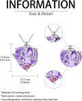 wholesale 925 Sterling Silver Purple Crystal Heartbeat Stethoscope Pendant Necklace for Nurses Doctors Midwives Gift-0-3