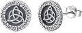 wholesale 925 Sterling Silver Celtic Knot Rune Stud Earrings Norse Viking Jewelry for Men & Women-0-0