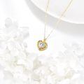 wholesale 14K Gold Heart-Shaped Moissanite Pendant Necklace - Elegant Jewelry for Her-0-3