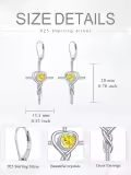 TOUPOP Sterling Silver Topaz & Crystal Infinity Cross Heart Earrings-0-2