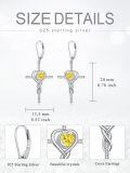 TOUPOP Sterling Silver Topaz & Crystal Infinity Cross Heart Earrings-0-2