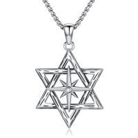 wholesale 925 Sterling Silver Six Pointed Star Compass Cz Pendant Necklace For Women-Compass