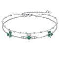 wholesale 925 Sterling Silver Claddagh Bracelet With Emerald Claddagh And Clover Charms-0-0