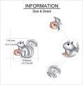 wholesale 925 Sterling Silver Squirrel Stud Earrings Animal  for Women Girls Hypoallergenic Earrings for Sensitive Ears-0-3