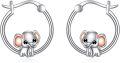 wholesale 925 Sterling Silver Elephant Hoop Earrings - Adorable Tiny  for Her-0-0