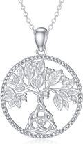 wholesale 925 Sterling Silver Cubic Zirconia Tree of Life Pendant Necklace for Women s-0-0