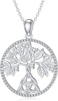 wholesale 925 Sterling Silver Cubic Zirconia Tree of Life Pendant Necklace for Women s-Type 4