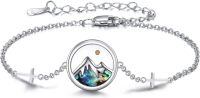 wholesale 925 Sterling Silver Mountain Abalone Shell Cross Charm Chain Bracelet-01-Mustard Seed Bracelet