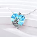 wholesale 925 Sterling Silver Crystal Frog Birthstone Necklace with Heart Pendant-0-3