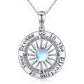 wholesale 925 Sterling Silver Moonstone Compass Necklace Go In Your Dreams-0-0