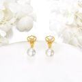 wholesale 14K Gold Phoenix & Pearl 14K Gold  Dangle Drop Earrings for Women - Wedding Gift Ideas-0-4