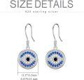 wholesale 925 Sterling Silver Blue Crystal Evil Eye Drop Earrings Turkish Amulet Jewelry for Women Girls Gifts-0-5