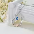 TOUPOP Sterling Silver & Stone Mom Daughter Sister Heart Butterfly Necklace-0-3