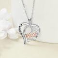 TOUPOP Sterling Silver Crystal Mom Infinity Heart Necklace-0-2