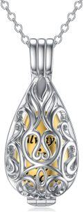 wholesale 925 Sterling Silver Teardrop Pendant with Circular Cross and Owl Filigree Design - Keepsake Jewelry for Ashes-0-0