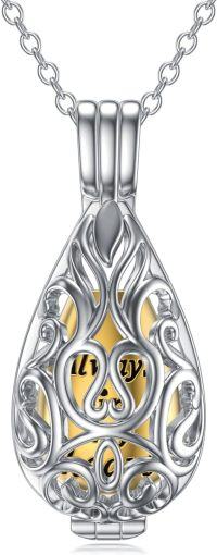 wholesale 925 Sterling Silver Teardrop Pendant with Circular Cross and Owl Filigree Design - Keepsake Jewelry for Ashes-Filigree