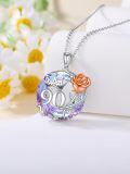 wholesale TOUPOP Birthday Gifts For Women 925 Sterling Silver Birthday Necklace With Purple Circle Crystal Jewelry For Wife Girlfriend Mom Grandma Anniversary Christmas -0-3