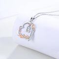 wholesale 925 Sterling Silver Cubic Zirconia Heart Rose Necklace - 18th Birthday Gift for Her-0-1