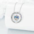 wholesale 925 Sterling Silver Abalone Shell Heart Pendant Necklace with Mountain Charm and Inspirational Message for Women Girls s 47cm Chain Length (Small as mustard seed can move mountains)-0-1
