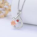 wholesale TOUPOP July Birth Flower Necklaces 925 Sterling Silver Dainty Floral Pendant Necklaces Infinity Birth Month Flower Jewelry Gifts For Women Her Birthday Anniversary -0-2