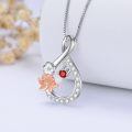 TOUPOP Sterling Silver & Crystal July Birth Flower Infinity Necklace-0-2