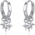 wholesale 925 Sterling Silver Triple Star Drop Earrings Sparkly  for Her-0-0