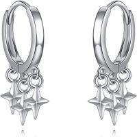 wholesale 925 Sterling Silver Triple Star Drop Earrings Sparkly  for Her-star earring