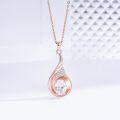 wholesale Rose Gold 925 Sterling Silver Teardrop Pendant with Cubic Zirconia I Love You Necklace for Women Gifts-0-1