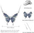 wholesale 925 Sterling Silver Blue Opal Butterfly Pendant Necklace Minimalist Charm s for Her-0-5