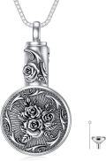 wholesale TOUPOP Oxidation Rose Urn Ashes Necklace For Women Sterling Silver Cremation Jewelry Necklace Necklace That Hold Ashes -0-0