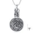 TOUPOP Sterling Silver Rose Urn Ashes Necklace Cremation Jewelry-0-0