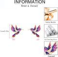 wholesale 925 Sterling Silver Purple & Blue Enamel Hummingbird Stud Earrings - Animal s for Women-0-5
