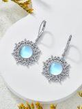 wholesale 925 Sterling Silver Blue Moonstone Bohemian Drop Earrings for Women-0-1