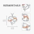 wholesale 925 Sterling Silver Infinity Heart Cat Pendant Necklace with Rose Gold Plated Animal Charms and Cubic Zirconia Stones Gift for Women-0-2