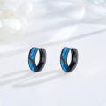 wholesale 925 Sterling Silver Hoop Earrings Wholesale With Blue Inlay Design For Women-0-2